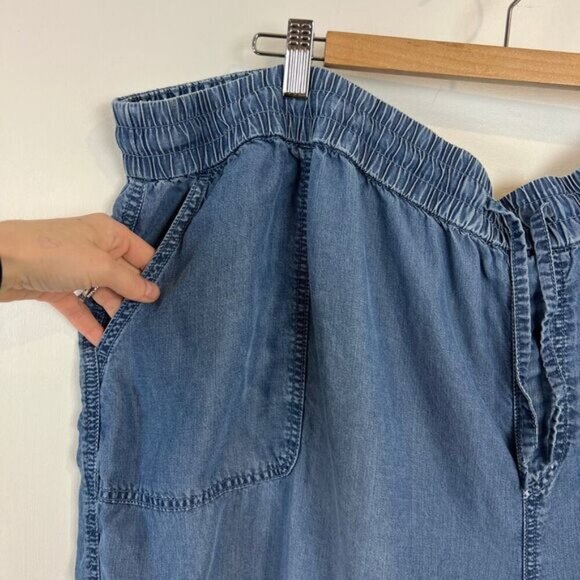 Vintage Y2L DC Jeans Women's 28 Blue Lyocell Paperbag Relaxed Pants Capri - Picture 10 of 13